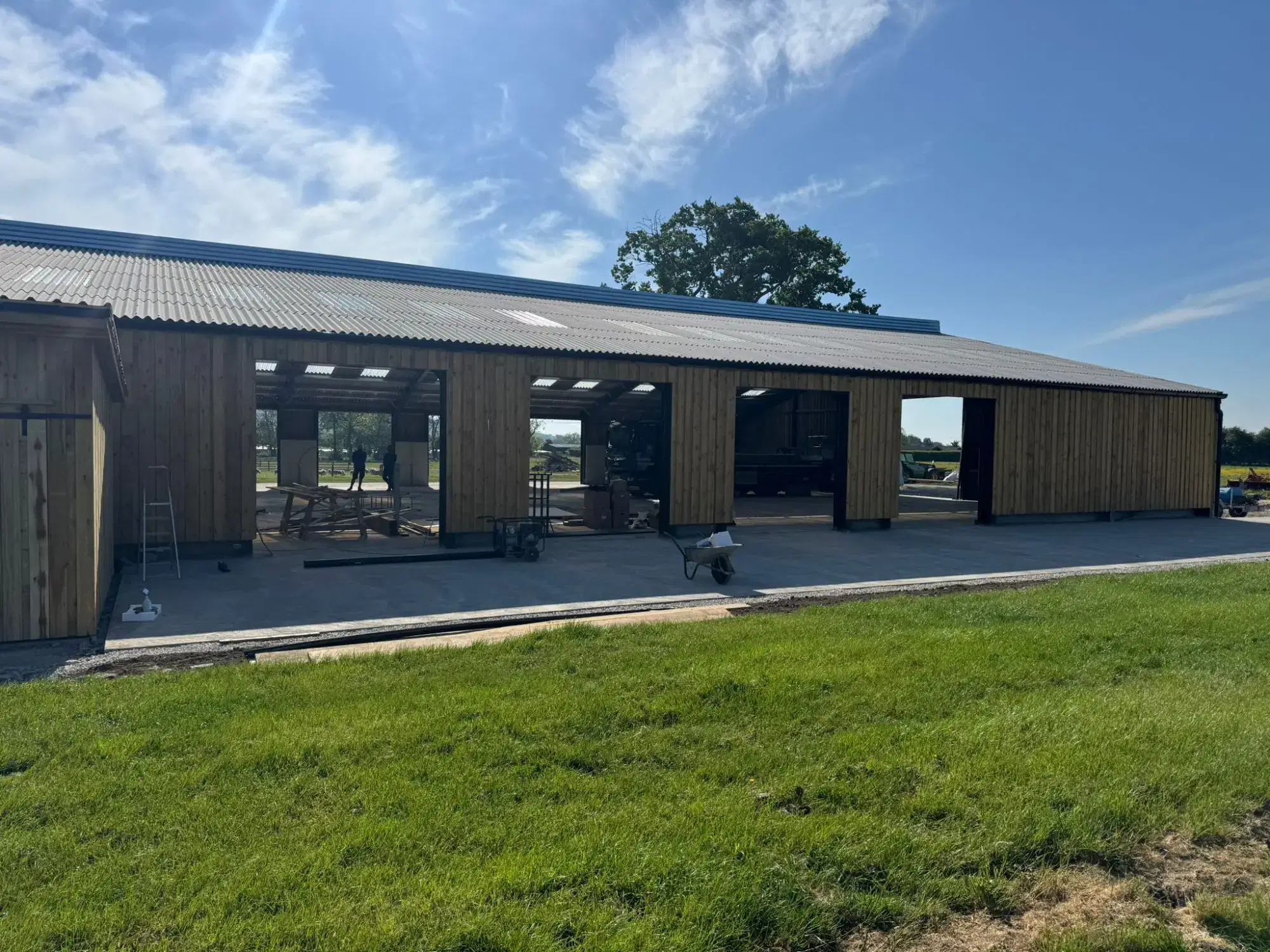 New barn under construction.