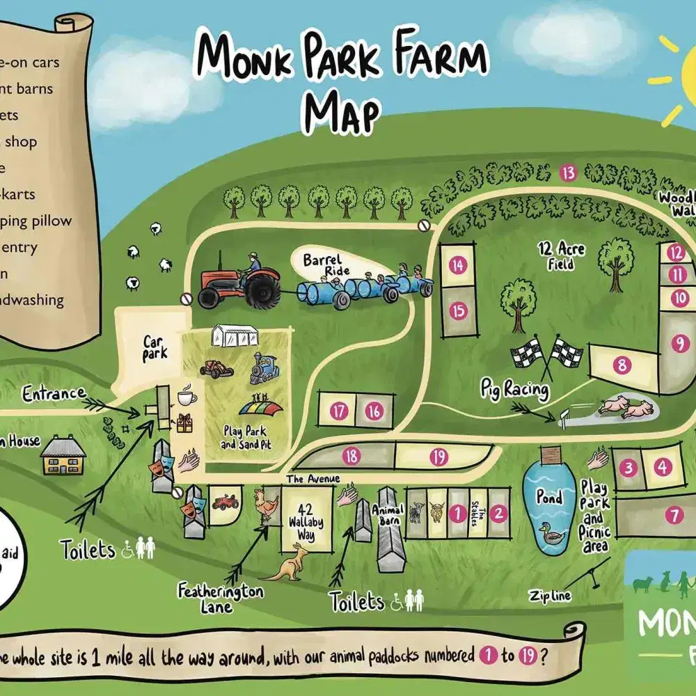 Monk Park Farm Site Map 2026