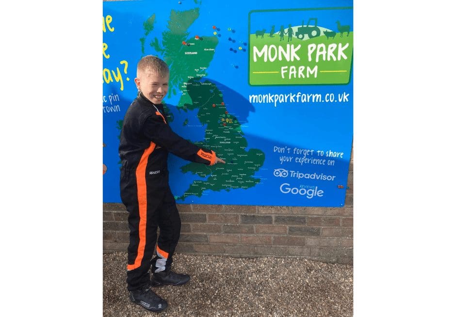 karting sponsorship from Monk Park Farm