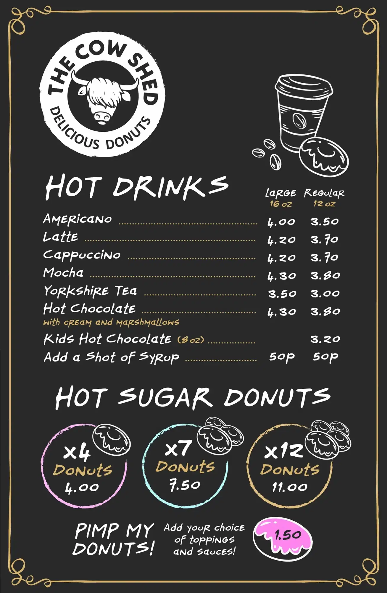 coffee donut menu March 2026