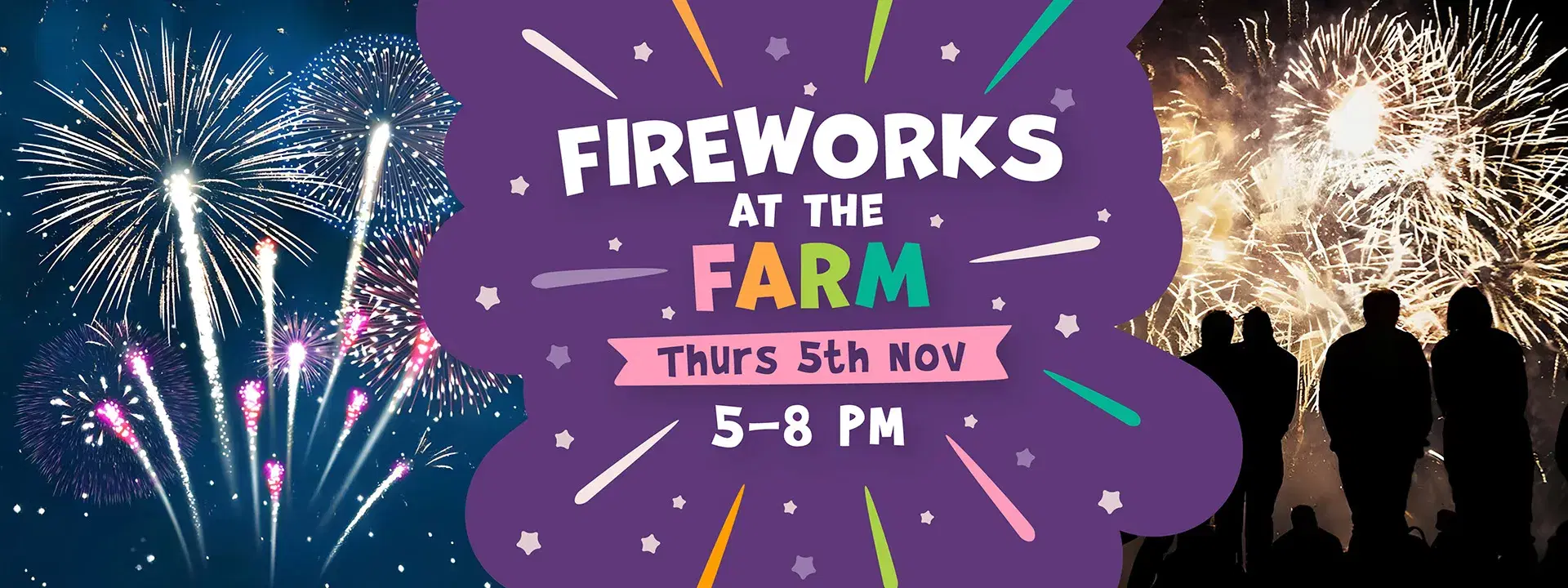 fireworks banner Fathers Day at Monk Park Farm June 2026