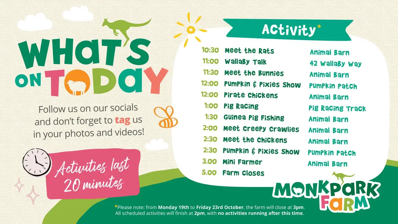 schedule pumpkin tv (1) Fathers Day at Monk Park Farm June 2026